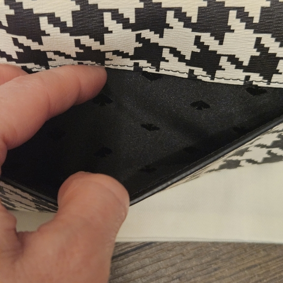 NWOT Kate Spade ♠️ Black & White Houndstooth Clutch/Crossbody Bag - Picture 9 of 14